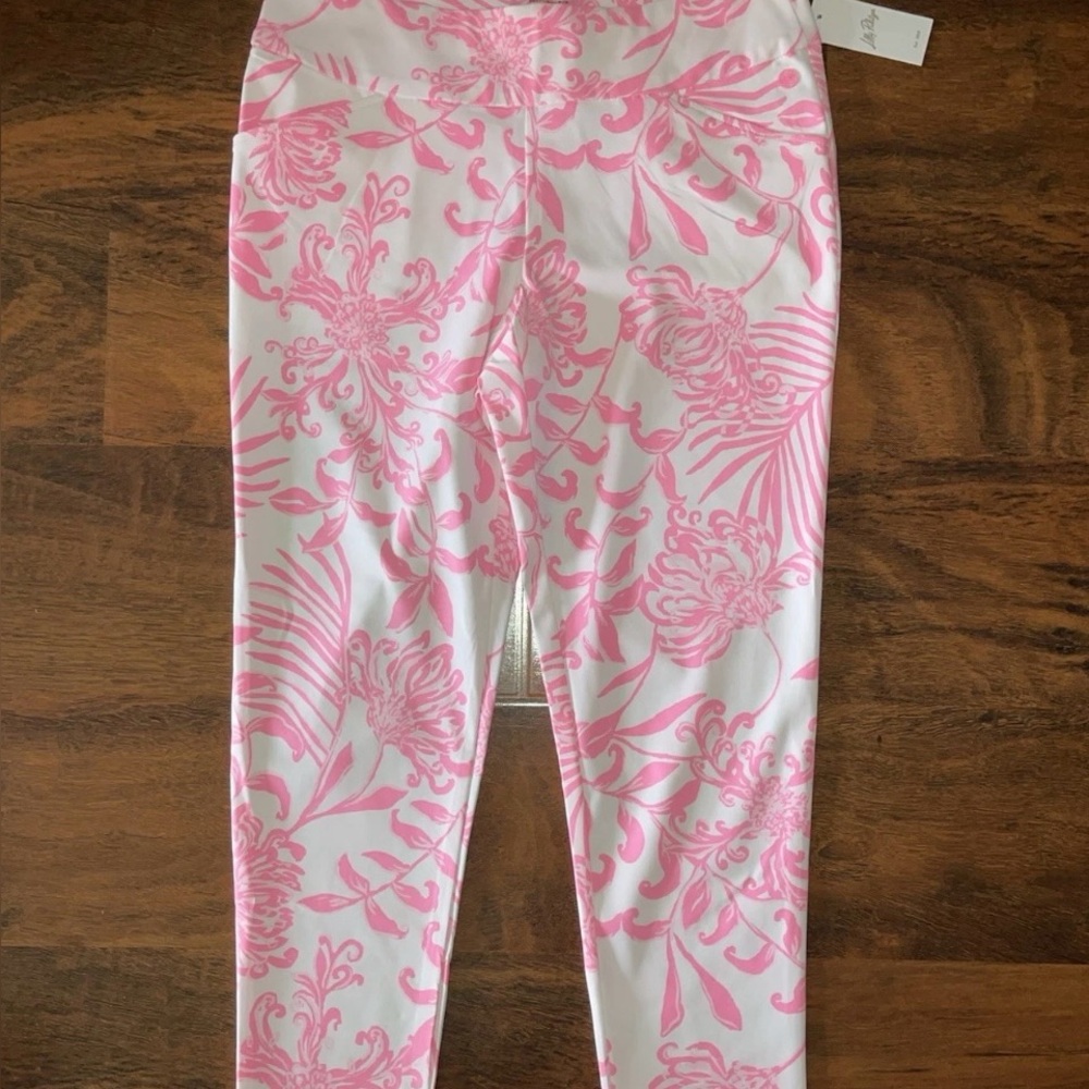 Lilly Pulitzer Pink and White Kids Leggings